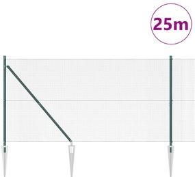 Cerca de Malha Soldada com 13 Postes de Espinho Verde 1,4x25 m Aço