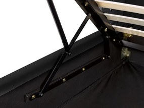 Cama de casal com arrumação em veludo preto 140 x 200 cm LUBBON Beliani