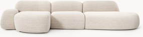 Sofá de canto modular em bouclé com chaise longue Wolke (4 lugares)