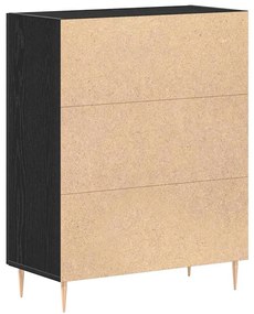 Buffet vidaXL Preto Carvalho 69,5x34x90 cm Madeira Semimanufaturada