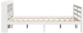 Estrutura de cama c/ cabeceira 150x200 cm pinho maciço branco