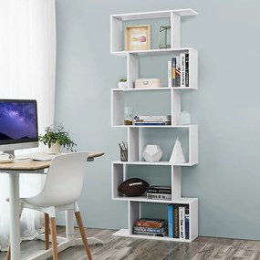 Estante sala com 6 prateleiras 70 x 24 x 190,5 cm branco