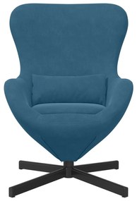 Cadeira Ovo vidaXL Azul Veludo