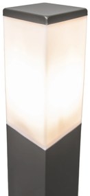 Candeeiro de poste moderno para exterior cinzento escuro com opal 80 cm IP44 - Malios