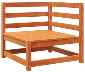 Sofá de 2 lugares para jardim pinho maciço castanho-mel