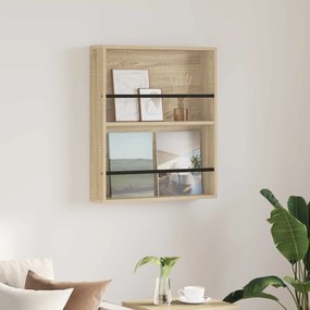 vidaXL Estante de Revistas Carvalho Sonoma 60 x 12 x 70 cm