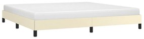 Estrutura de cama 200x200 cm couro artificial cor creme