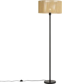 Simplo Floor Lamp: Black Frame with Beige Paper Rope Shade (50/50/25)