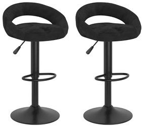 vidaXL Bancos de bar 2 pcs veludo preto