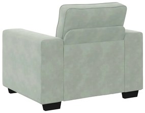 Poltrona 60 cm veludo cinzento-claro