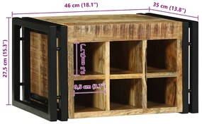 Apoio de Vinho 46x35x27,5 cm em Madeira Sólida de Mangueira Resistente