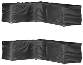 Capas p/ mobília jardim forma de L 2 pcs 18 ilhós 220x285x80 cm