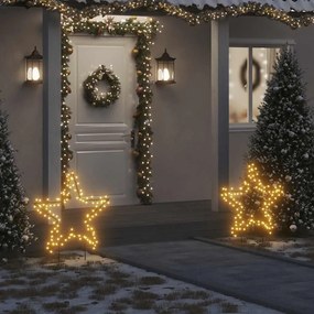 vidaXL Decoração estrela de Natal c/ luz e estacas 115 luzes LED 85 cm