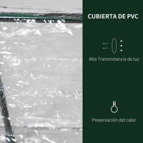 Estufa 119x60x60cm Estufa de Jardim com 2 Janelas Enroláveis para Cult