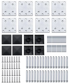 Conjunto de painel de vedação WPC 1138x(105-186) cm preto