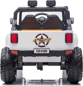 Jipe elétrico para Crianças 24V 4x4 Jeep Monster Rodas de espuma EVA, assento Couro ecológico Branco