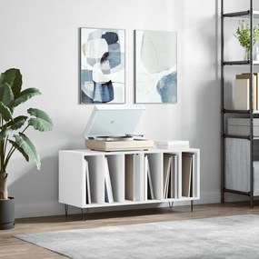 vidaXL Armário para discos 100x38x48 cm derivados de madeira branco