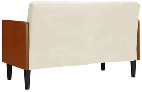 Sofá-luvas com rolos 110 cm veludo creme