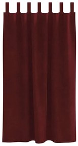 Cortinas Blackout vidaXL com Laços de Pendurar 2 pcs Bordô Veludo