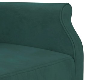 Sofá-cama em forma de L 271x140x70 cm veludo verde-escuro