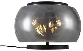Candeeiro de Mesa Design Preto com Vidro Fumado 2-Luzes - Bino Design