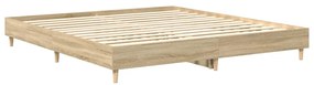 Estrutura de cama sem colchão 200x200 cm carvalho sonoma