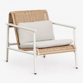 Poltrona De Jardim Com Apoios De Braço Em Alumínio E Rattan Sintético Duroli Branco Glacial - Sklum