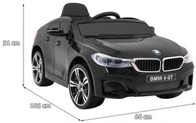 Carro elétrico para Crianças 12V BMW 6 GT Rodas de EVA, Assento de couro Preto