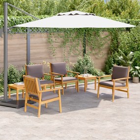 Conjunto de Jantar de Jardim com 6 Peças e Almofadas em Madeira de Acácia