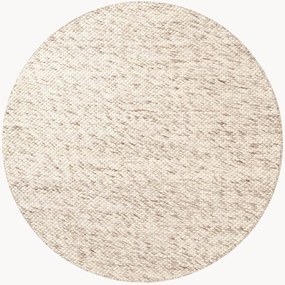 Tapete redondo para exterior artesanal de lã de pelo curto Lyon