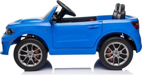 Carro elétrico para Crianças 2 a 5 anos, 12V Dodge Durango Rodas de espuma EVA, assento Couro ecológico e Comando Azul
