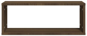 Prateleiras parede 4pcs madeira processada 60x15x23 cm castanho