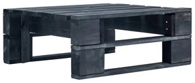 6 pcs conj. lounge paletes c/ almofadões pinho impregnado preto