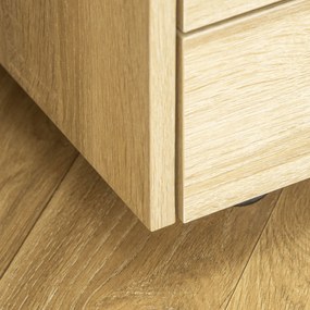 Vinsetto Bloco de Gavetas Móvel Auxiliar com 4 Gavetas Bancada Superior de Armazenamento 4 Rodas e 2 Freios para Estúdio Escritório 40x36x65cm Carvalho