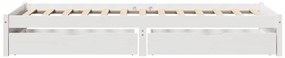 Cama sem colchão 90x190 cm madeira de pinho maciça branco