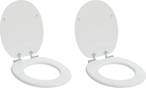 vidaXL Assento de Sanitário com Fechamento Suave 2 pcs Branco