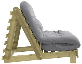 Sofá-cama futon com colchão 100x206x11 cm pinho impregnado
