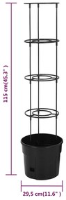 Vaso p/ cultivo de tomate Ø29,5x115 cm polipropileno antracite