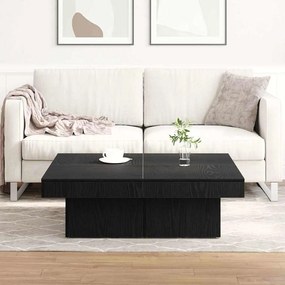 Mesa de Centro vidaXL Preta em Carvalho de 90x90x28 cm de Madeira de E