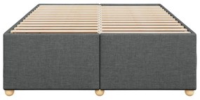 Estrutura de cama sem colchão 140x190 cm tecido cinzento-escuro
