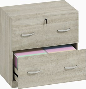Vinsetto Armário para Aquivos com Gavetas Armário de Arrumação de Escritório com Fechadura e 2 Chaves 74x42x72 cm Madeira | Aosom Portugal