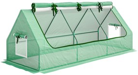 Outsunny Estufa de Jardim Mini Estufa 240x90x90 cm com Janelas de Malha e Estrutura de Aço para Cultivar Verduras e Flores Verde | Aosom Portugal