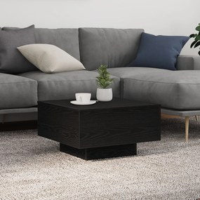 Mesa de Centro vidaXL com Luzes LED Carvalho Preto 55x55x31 cm