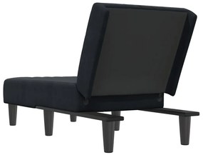 Chaise longue veludo preto