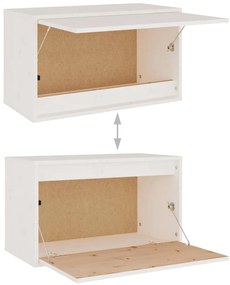 Armário de parede 60x30x35 cm madeira de pinho maciça branco