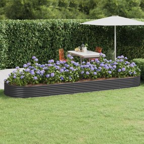 vidaXL Canteiro elevado jardim 450x140x36 aço galvanizado antracite