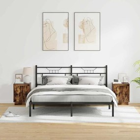Camas de cabeceira com luzes de LED 2 pcs Carvalho Fumado 39x34,5x50 c