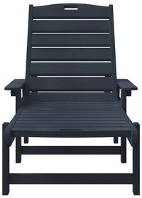 Espreguiçadeiras vidaXL 2 pcs Azul-marinho 162x53x98.5 cm HDPE, Espreg