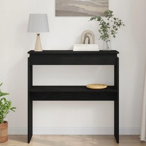 Mesa de Consola vidaXL Preta em Carvalho 80x30x80 cm em Madeira de Eng