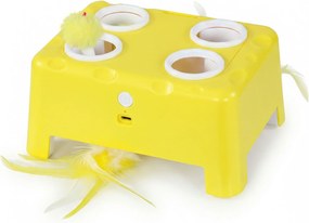 Brinquedo Interativo para Gatos, 18,8 x 14 x 6 cm, 3 Modos Interativos, Amarelo